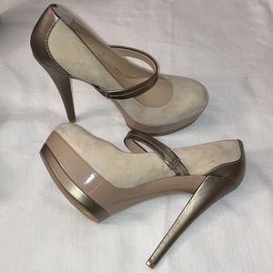 Jessica Simpson- Nude Platform Suede Heels